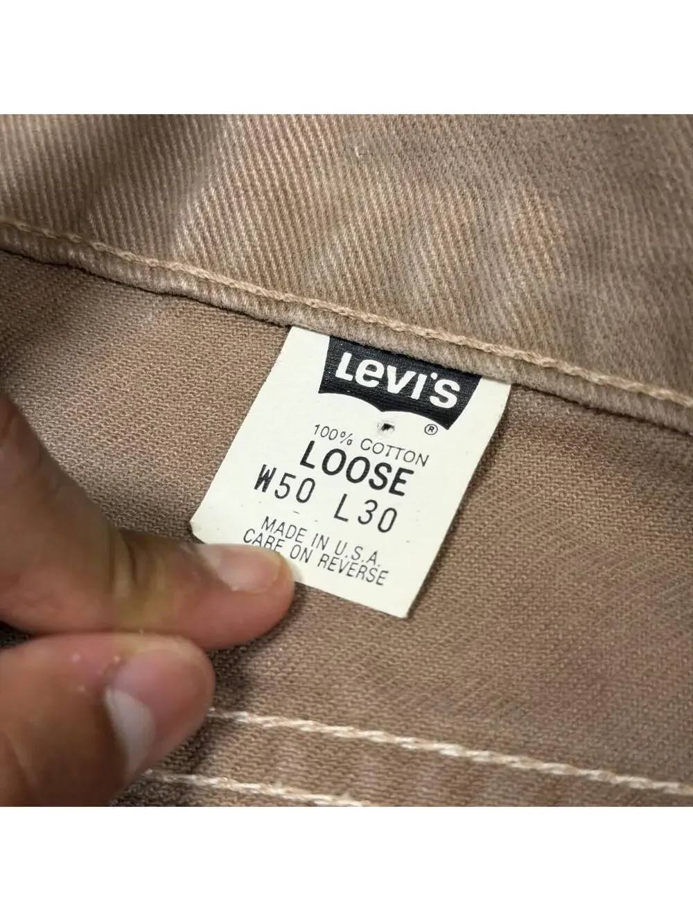 Vintage 1993 Made In USA Levis 545 Loose Orange Tab Brown Pants